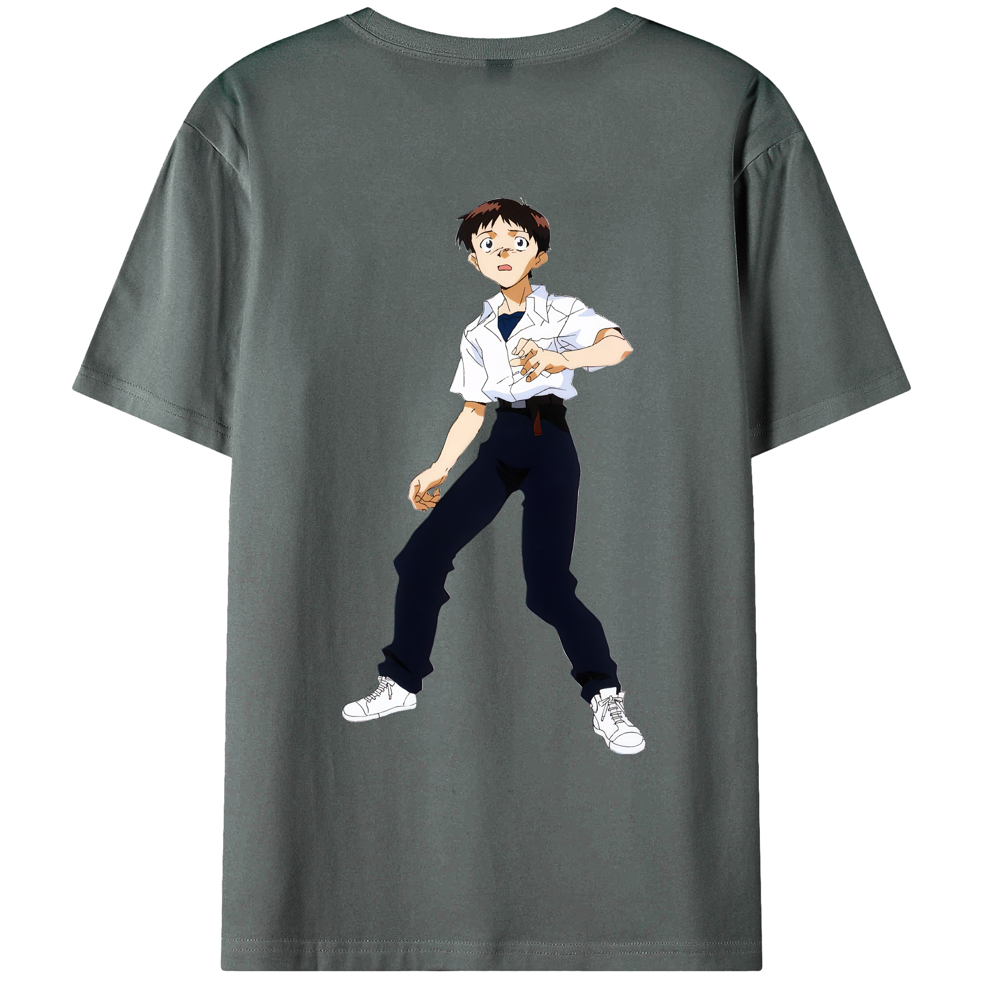 （画像用） EVA 新世紀エヴァンゲリオン 綿100％ メンズ半袖Tシャツ（バックプリント） 通気性